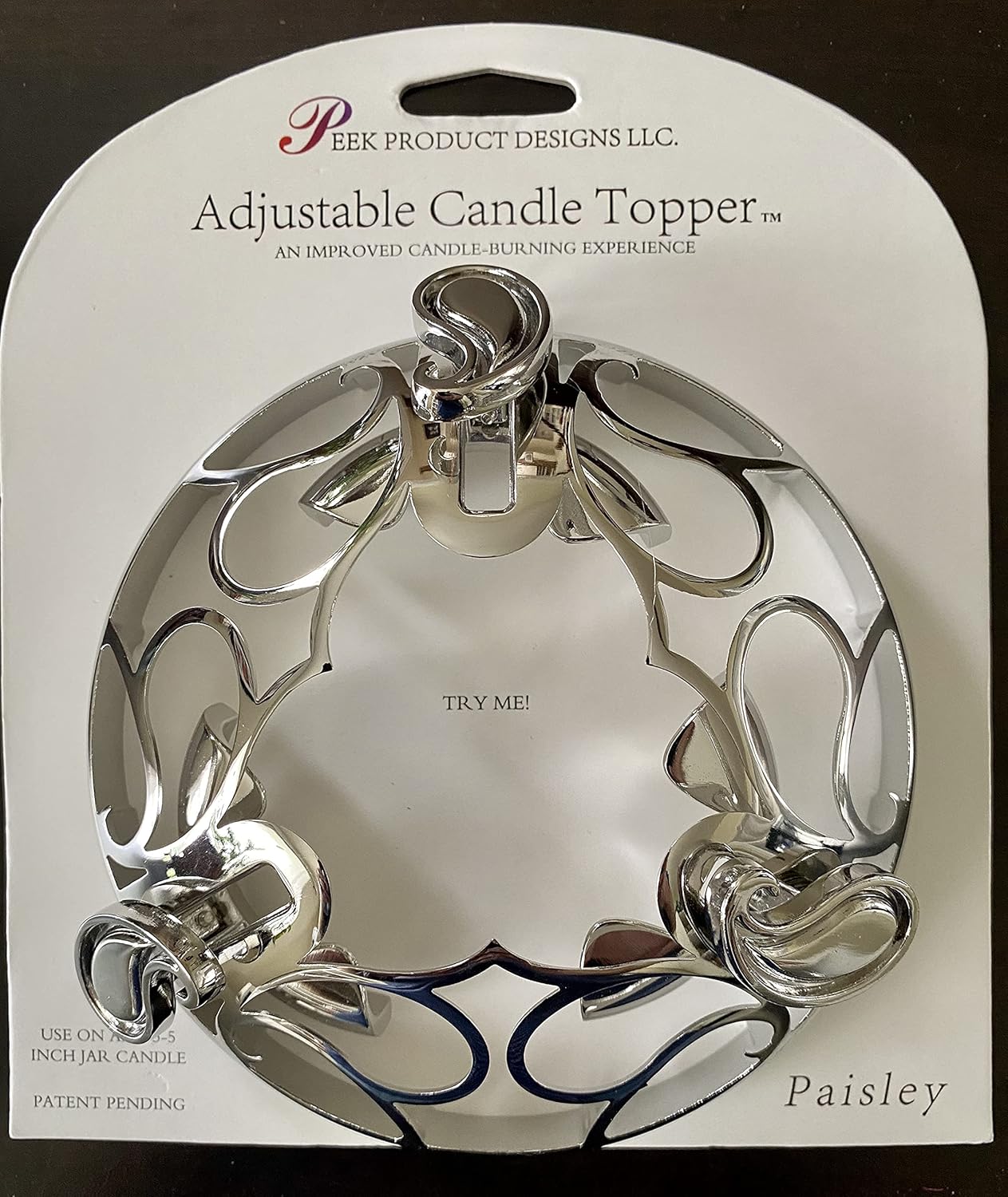 Paisley Adjustable Candle Topper - Stylish Jar Candle Cover Shade - Perfect Fit for Standard Jars