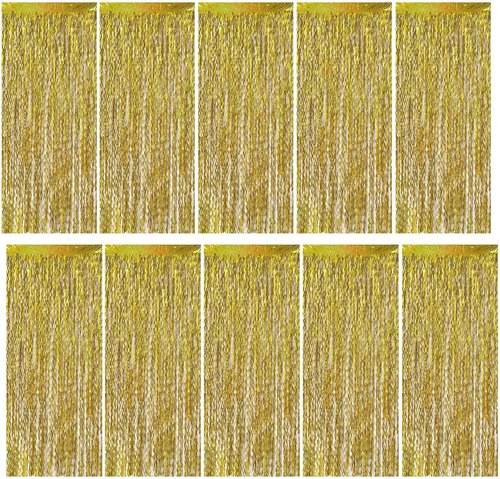 Gold Backdrop | Foil Curtain Decorations for Birthday, Bachelorette, and Holiday Parties - 6ft x 3ft