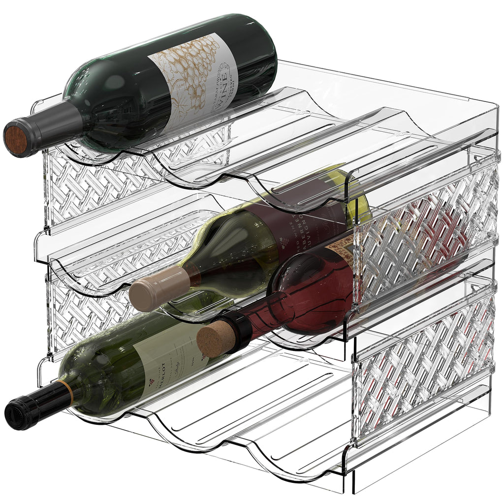 Simple Houseware 3-Tier Stackable Water Bottle Storage Organizer, Clear - Space Saving Bottle Holder for Kitchen, Pantry, and Refrigerator - Fits Stanley 40 oz Tumbler