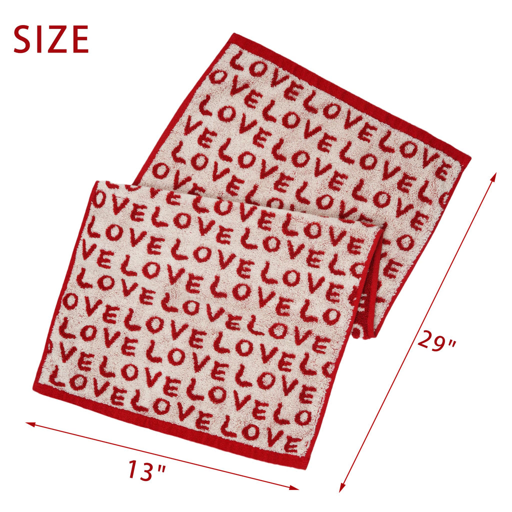 Leisofter Valentines Day Hand Towels for Bathroom(2 Pcs, 13" x 29"),Decorative Towels for Drying, Cleaning, Cooking, Holiday (Diamond Hearts)