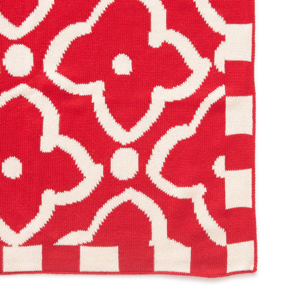 Vera Bradley Women's Cotton Double Knit Throw Blanket, Moorish Goji Berry Red, 70 X 50
