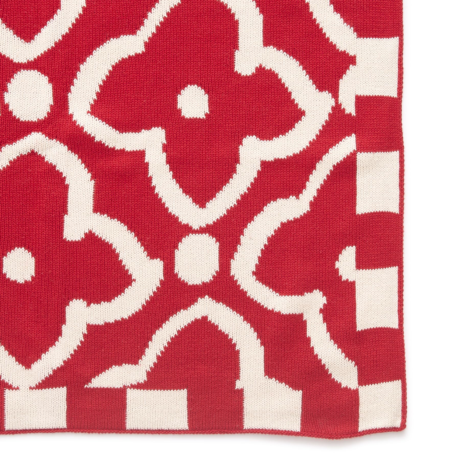 Vera Bradley Women's Cotton Double Knit Throw Blanket, Moorish Goji Berry Red, 70 X 50