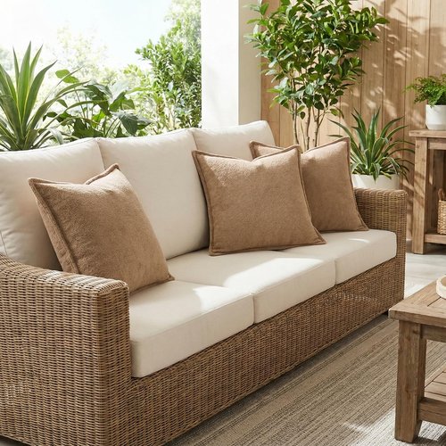 Kevin Textile 14x36 Inch Long Lumbar Cover 1 Pack Soft Boucle Textured Decorative Waterproof Rectangle Cushion Elegant Accent Pillows for Couch Sofa Chair Bed Home Decor Indoor Outdoor Camel