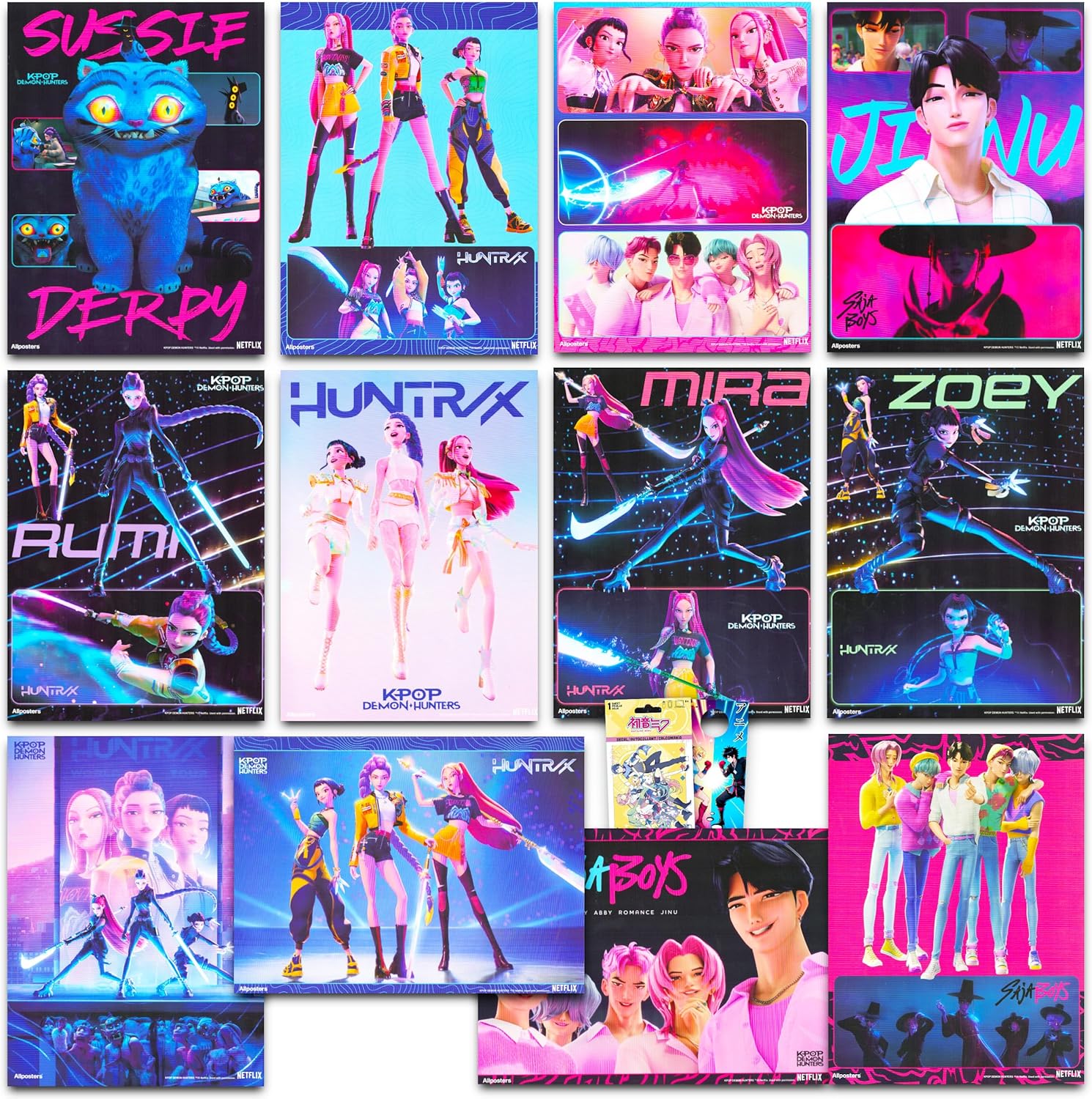 Netflix Kpop Demon Hunters Poster Book - 12 Stunning Posters & Decals for Kids' Room Decor | Perfect for Boys and Girls