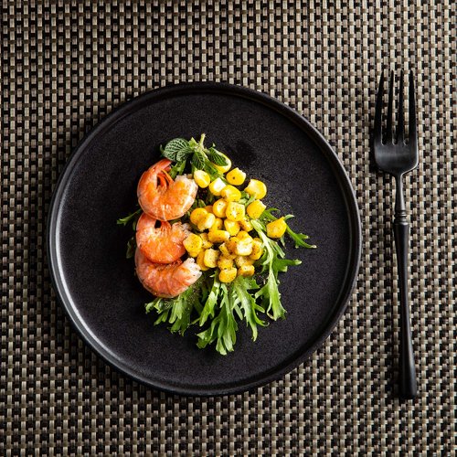AmorArc Stoneware Dinner Plates Set of 6, 10.5 Inch Reactive Matte Glaze Ceramic Plates Set, Modern Dinnerware Dish set for Kitchen,Microwave, Dishwasher Safe, Scratch Resistant - Matte Black