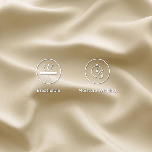 Bedsure Cooling Twin Sheets - Breathable Rayon from Bamboo | Soft, Deep Pocket Up to 16 Inches, Alabaster Gleam