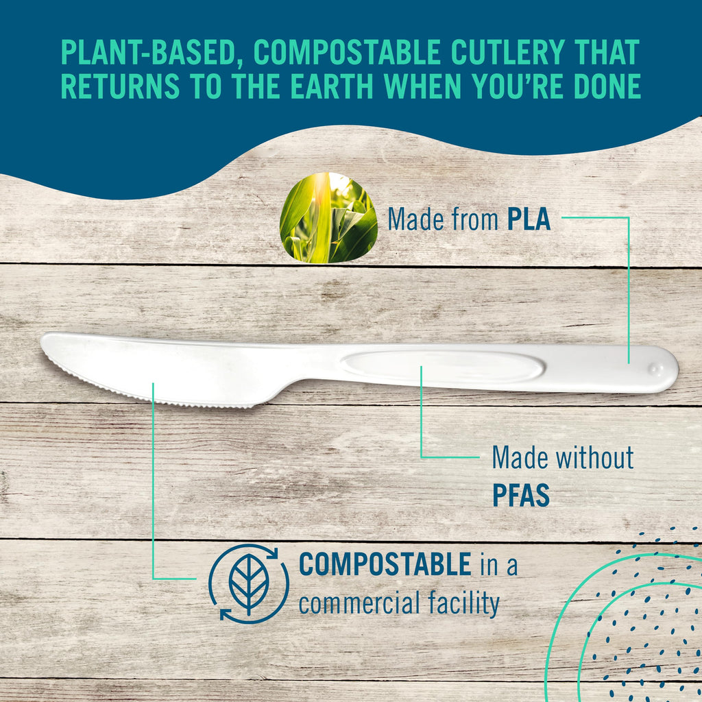 Preserve Compostable Fork, Made in USA, Medium Weight Cutlery, White, 840 Count