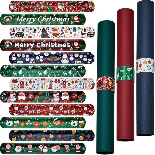 Lewtemi Christmas Wrapping Paper Roll Holder Clips - 24 Pcs Metal Clamps for Gift Wrap Organization | 8.7 x 1.2 in