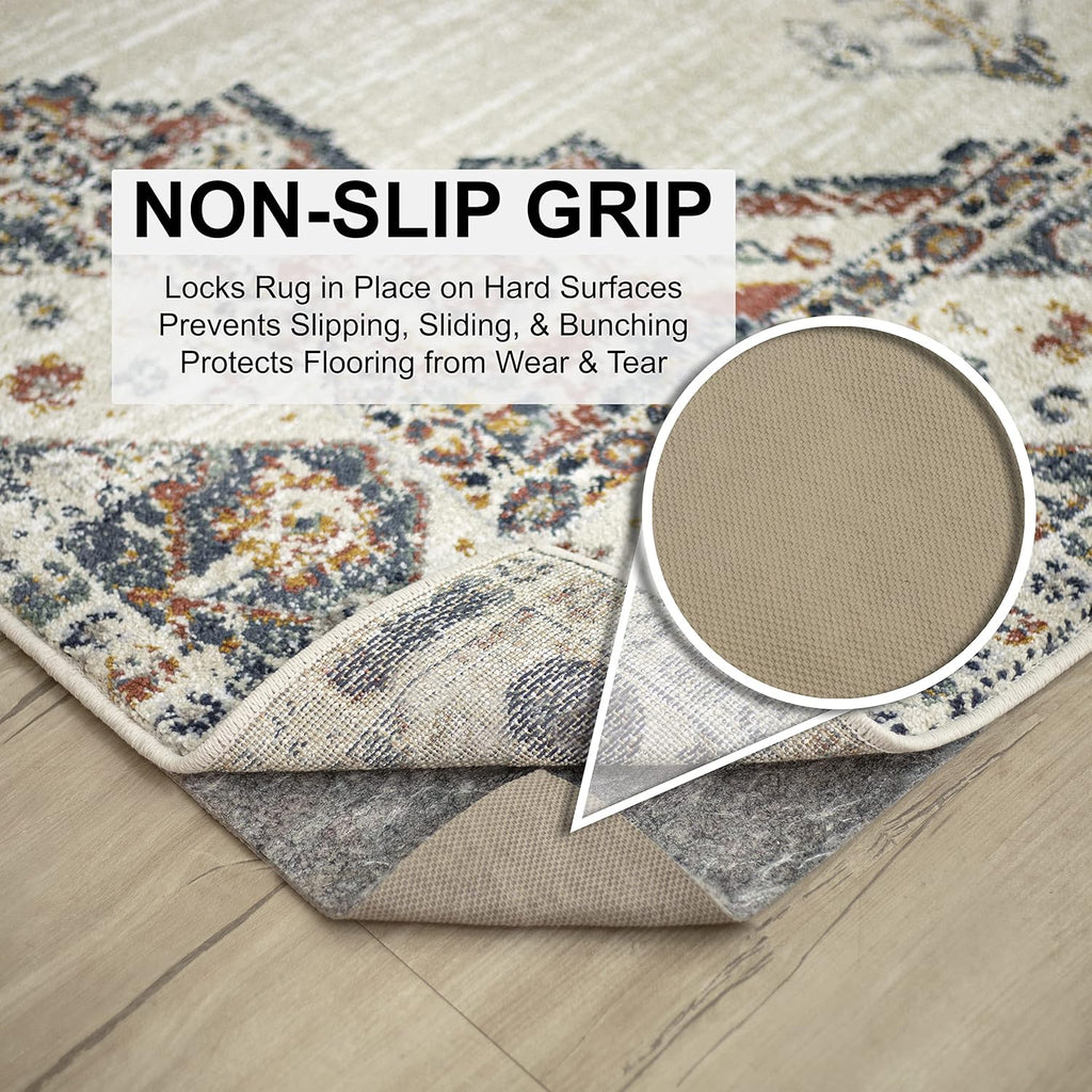 Mohawk Home Non-Slip Rug Pad - 1/4" Thick Felt & Latex Rubber Gripper - 8' x 10' for Hardwood & Tile Floors