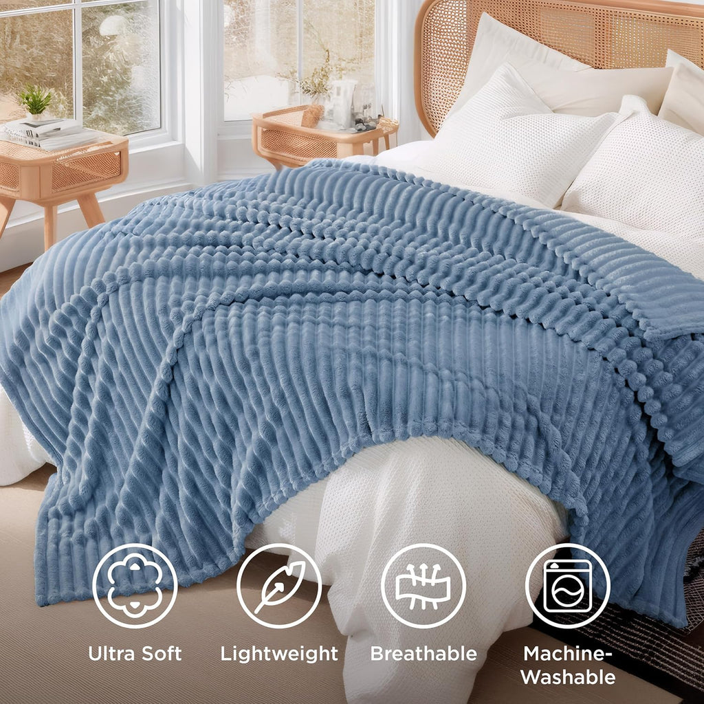 Bedsure GentleSoft King Blanket - Cozy Blue Throw for Couch, Perfect for Women | 108x90 Inches