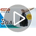 AOSULI 3 Gallon Small Black Trash Bags - 100 Count Leak-Resistant Liners
