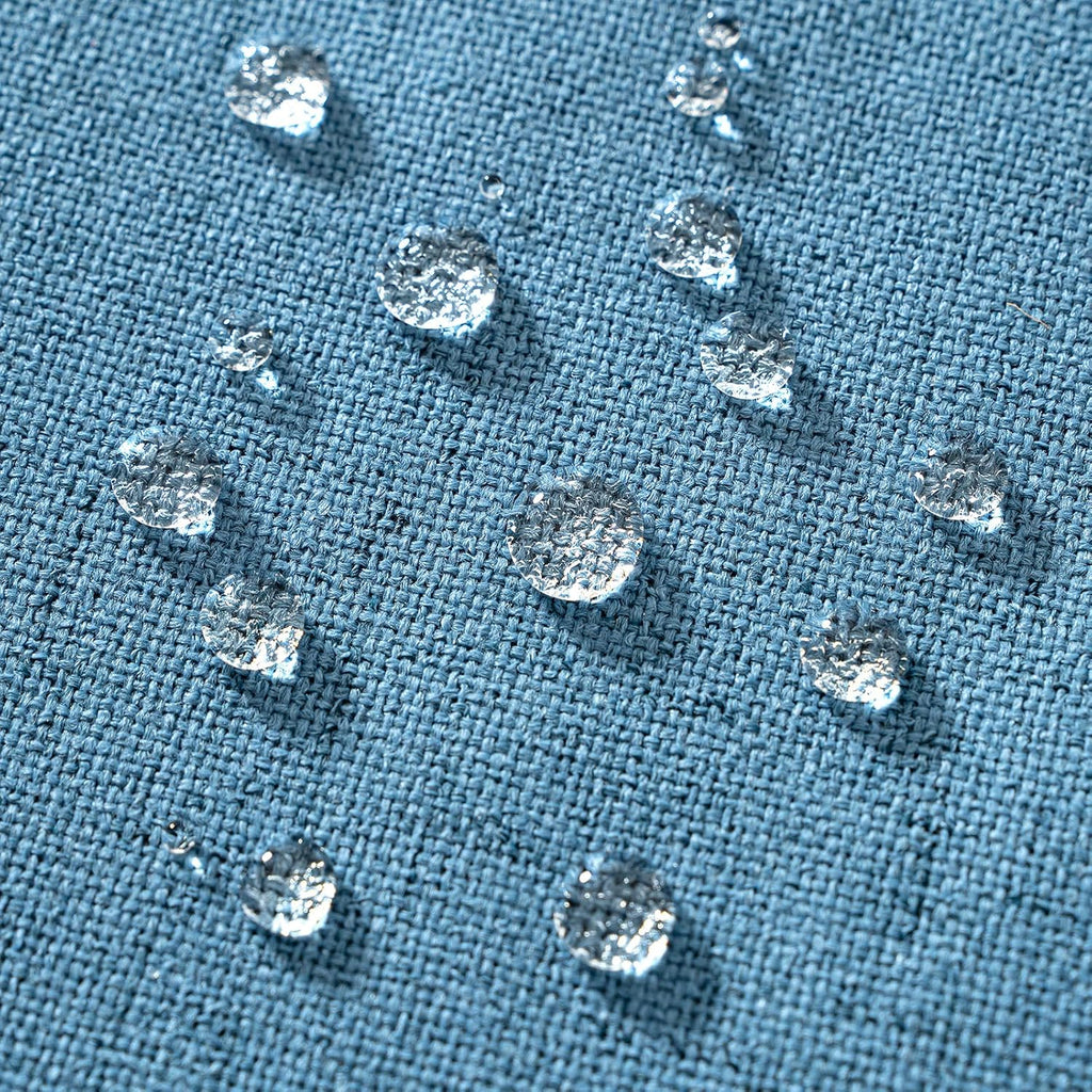 MIULEE Outdoor Throw Pillow Covers - Waterproof Decorative Linen Cushion Shams | 18x18 Inch, Light Blue (Pack of 2)