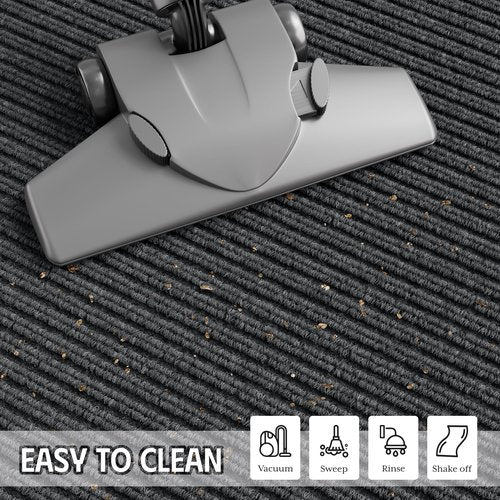 EZ2LIVE Front Door Mat, 3' x 5' Heavy Duty Door Mat Outside Entrance, Non-Slip Welcome Mat, Absorbent & Dirt Resistant, Low Profile Large Door Mats, Commercial Rugs for Entryway Indoor Outdoor, Grey