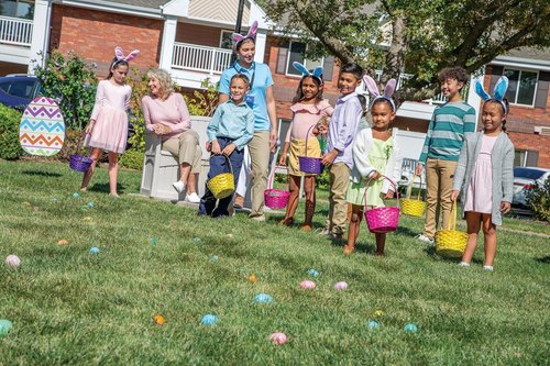 Fun Express Jumbo Easter Eggs Yard Signs - 4-Pack Large 18x24.5 Weather-Resistant Outdoor Decorations | Perfect for Egg Hunts & Garden Parties