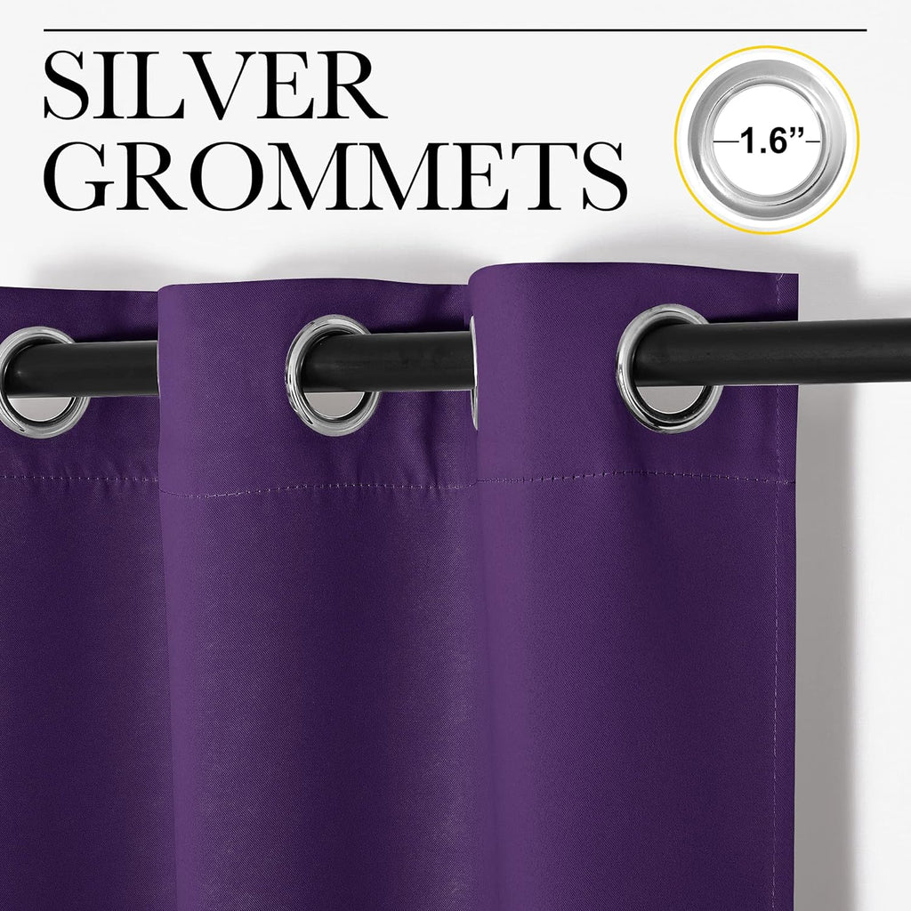 NICETOWN Blackout Draperies Curtains - Thermal Insulated Triple Weave Panels, Set of 2 (55 x 68 inches, Royal Purple)
