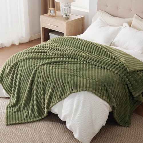 Bedsure GentleSoft Queen Blanket - Cozy Moss Fleece Throw for Couch, Perfect for Women & Girls, 90x90 Inches