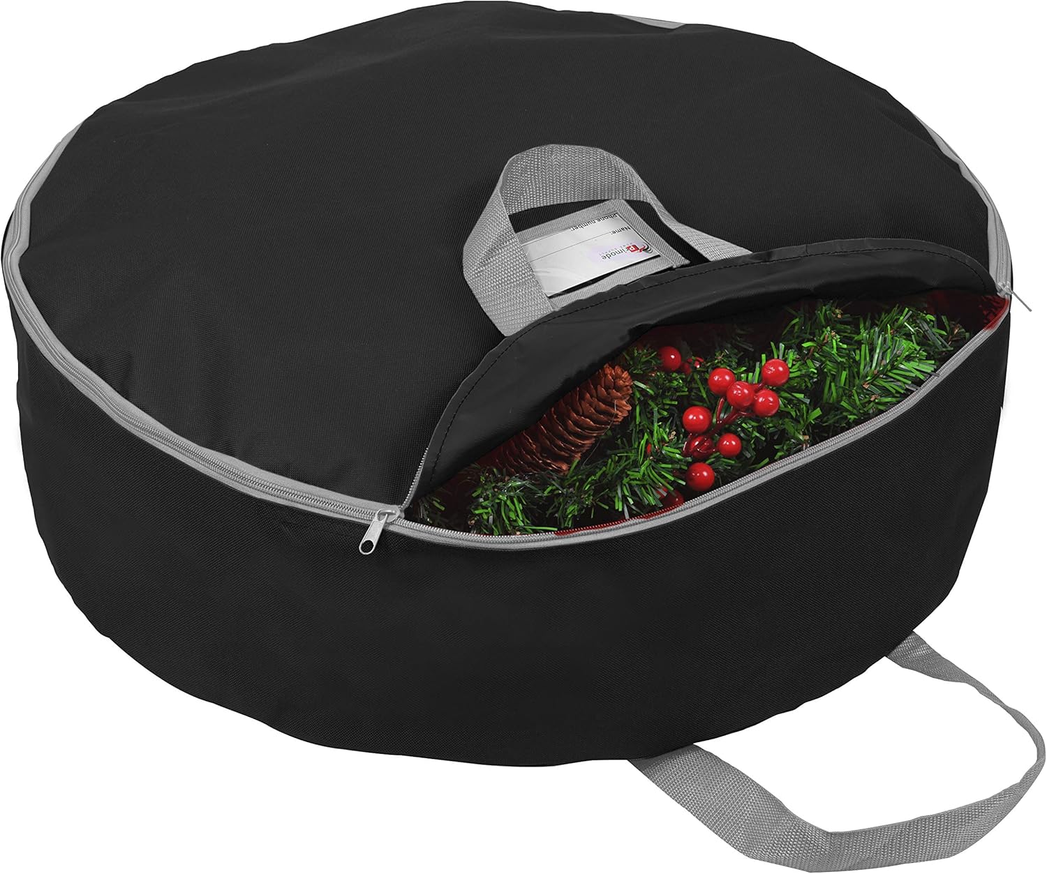 Primode Heavy Duty Christmas Wreath Storage Bag - Extra Large 48" | Durable 600D Oxford Polyester (Black)