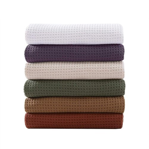 Eddie Bauer - King Size Blanket, 100% Soft Cotton Bedding with Waffle Weave Texture, 400 GSM, Throw Blanket for Couch or Bed (White)