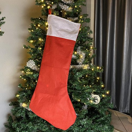 JOYIN Jumbo Christmas Stockings - 4 Pack 38" Red & White Felt Stockings for Holiday Decor