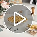 9 Inch Ceramic Pie Dish with Lace Emboss - Deep Ruffle Pie Pan for Baking, White