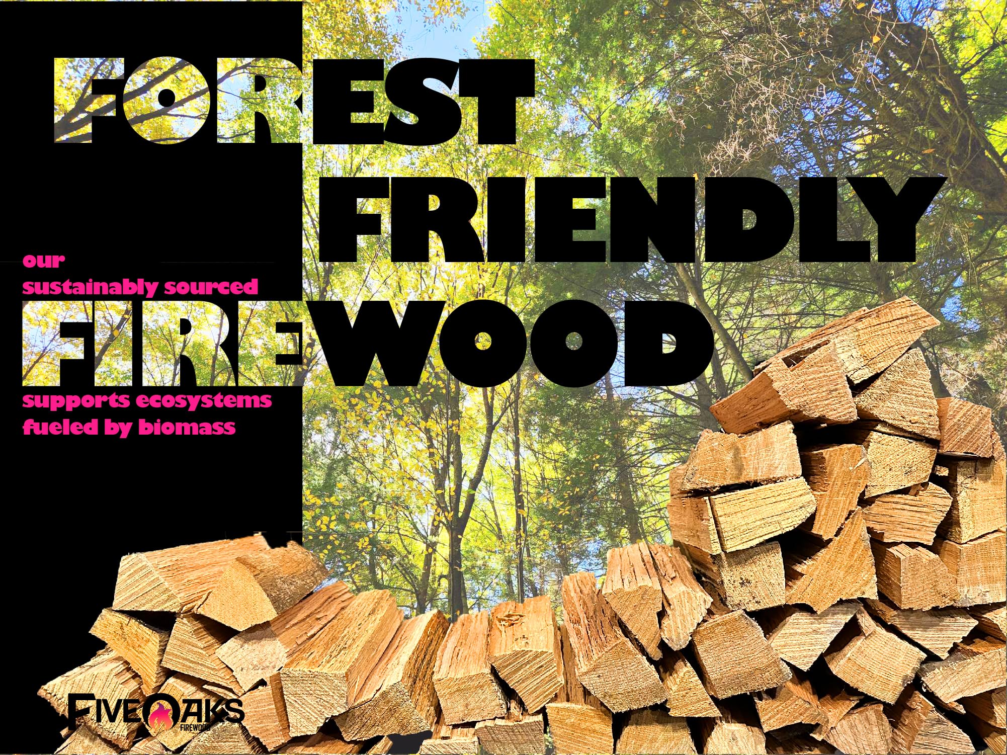 FiveOaks Firewood Kiln Dried Oak Pizza Oven Wood, Mini 5 Inch Cooking Wood for Ooni, Gozney, Bertello Pizza Ovens, Solo Stove & More - Approx 14lbs Product of USA (1,000 Cubic Inches)