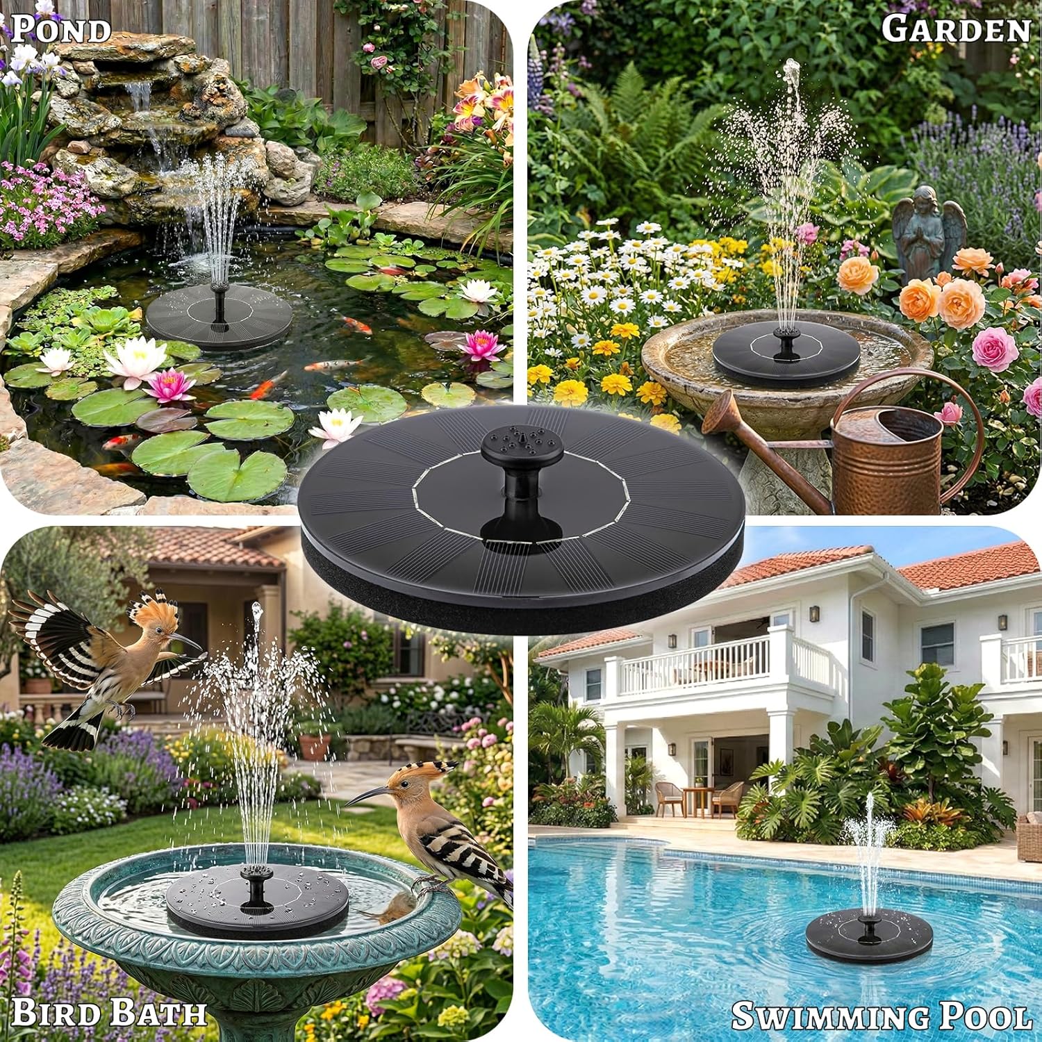 Yeomi Solar Fountain - Floating Water Pump for Bird Bath | Eco-Friendly, No Battery Needed, Easy to Use