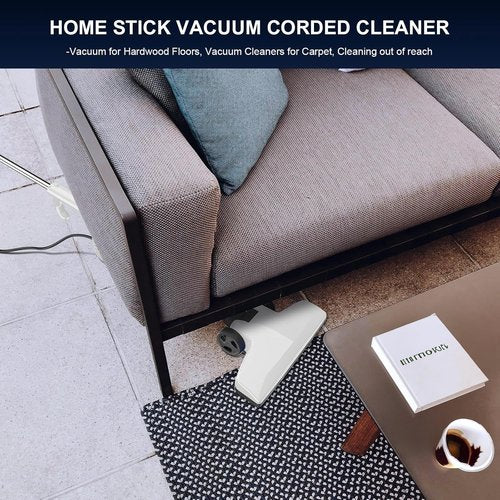 FUNCCUBE Corded Stick Vacuum Cleaner - High Power Suction for Pet Hair & Carpets | Lightweight & Portable, MC White