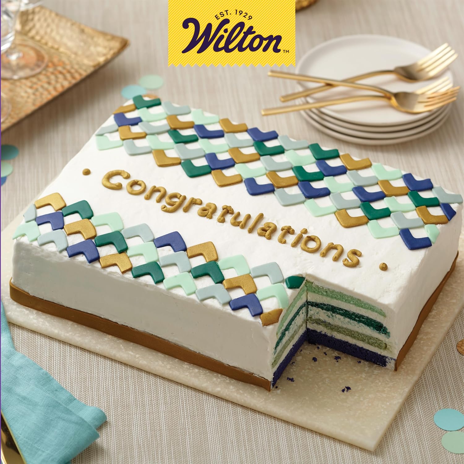 Wilton Easy Layers Sheet Cake Pan Set - 2-Piece Rectangle Baking Sheets | Durable Steel Construction