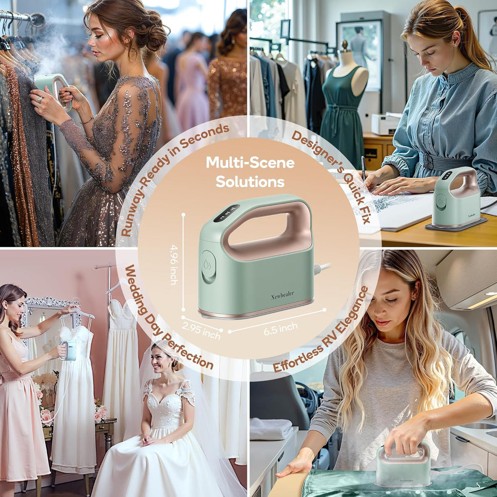Newbealer Smart Steam Iron - 1200W Turbocharged with 3 Steam Modes, 45s Heat-Up, Nonstick Soleplate