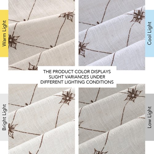 NICETOWN Linen Blend (250GSM) Semi Sheer Curtains 84 inches Long, Retro & Elegant Diamond Pattern Pocket & Back Tab Window Drapes Privacy with Light Filtering for Bedroom, W52 x L84, 2 Panels
