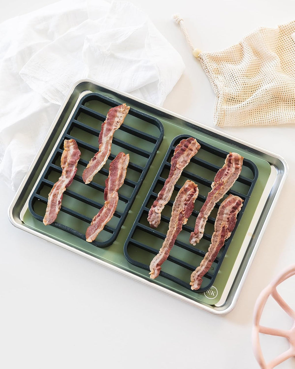 Silicone Kitchen Extra Large Roasting Rack Pan - Dishwasher Safe, BPA Free, Non-Toxic | Navy, 2 Pack