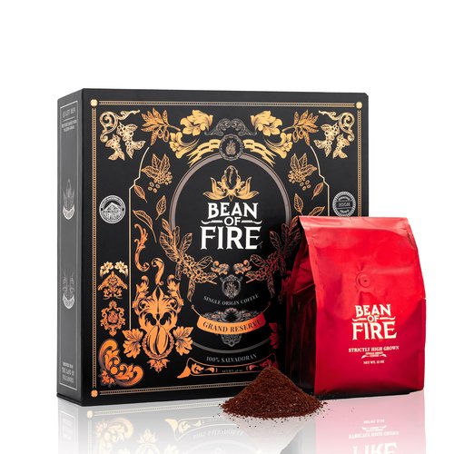 Bean of Fire Exotic Variety Box - Medium Roast Specialty Ground Coffee Gift Set, 4 Premium Single-Origin Coffees from El Salvador, Luxury Gourmet Coffee, 48 oz