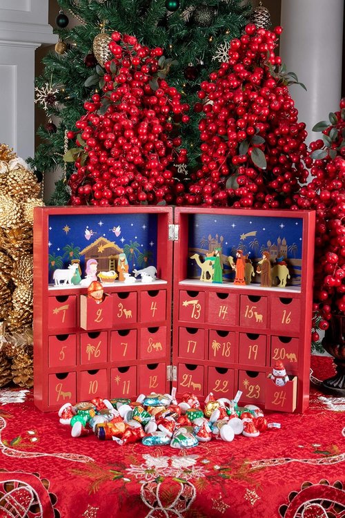 Clever Creations Wooden Advent Calendar - Countdown to Christmas | Festive Nativity Scene Decor