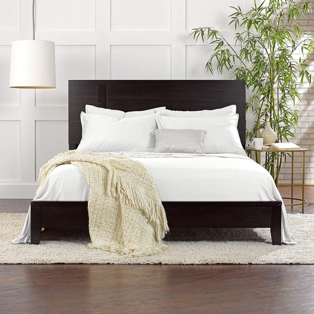 Pure Bamboo Queen Pillowcases - Luxuriously Soft & Cooling 100% Organic Viscose | Double Stitching, White (Set of 2)