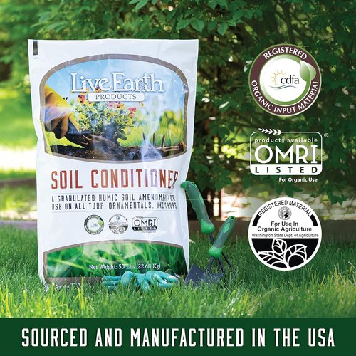 Live Earth Products Humate Soil Conditioner - Enhance Soil Health | 50 lb Bag