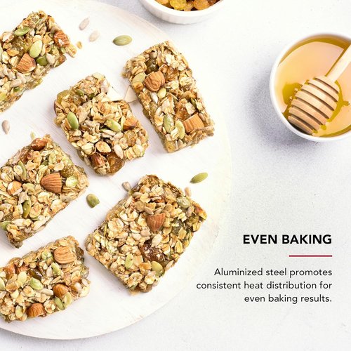 KitchenAid Nonstick Cake Pan - Swiss Engineered Aluminized Steel, Dishwasher Safe, 9 x 13 Inch, Contour Silver