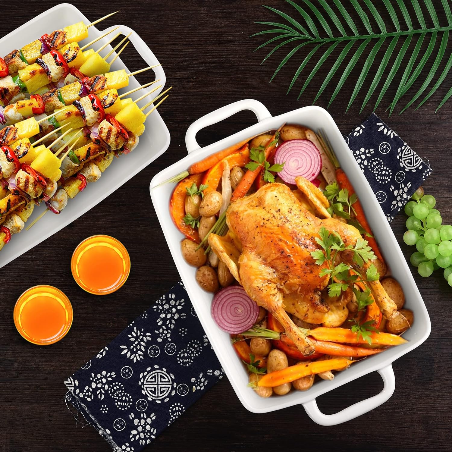 9 x 13 Ceramic Baking Dish by [Brand Name] - Large Lasagna Pan with Double Handles for Easy Cooking - White