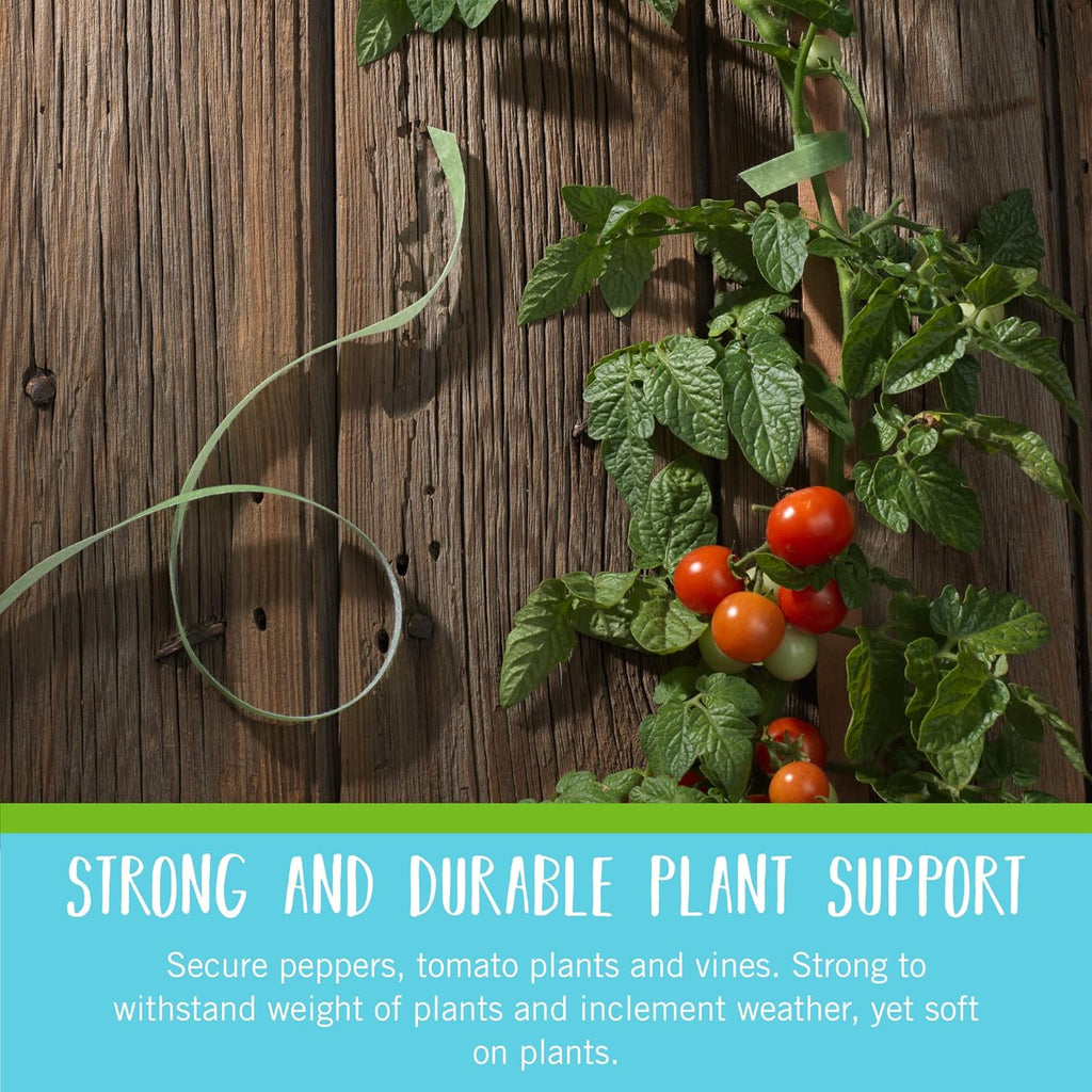 VELCRO Brand Garden Ties - Reusable Plant Supports for Effective Growing | 50 ft x 1/2 in, Green-Recycled Plastic