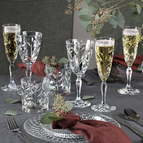 Barski Wine Glass - Goblet - Red Wine - White Wine - Water Glass - Stemmed Glasses - Set of 6 Goblets - Crystal like Glass - 7.7 oz. Beautifully Cut Designed Made in Europe