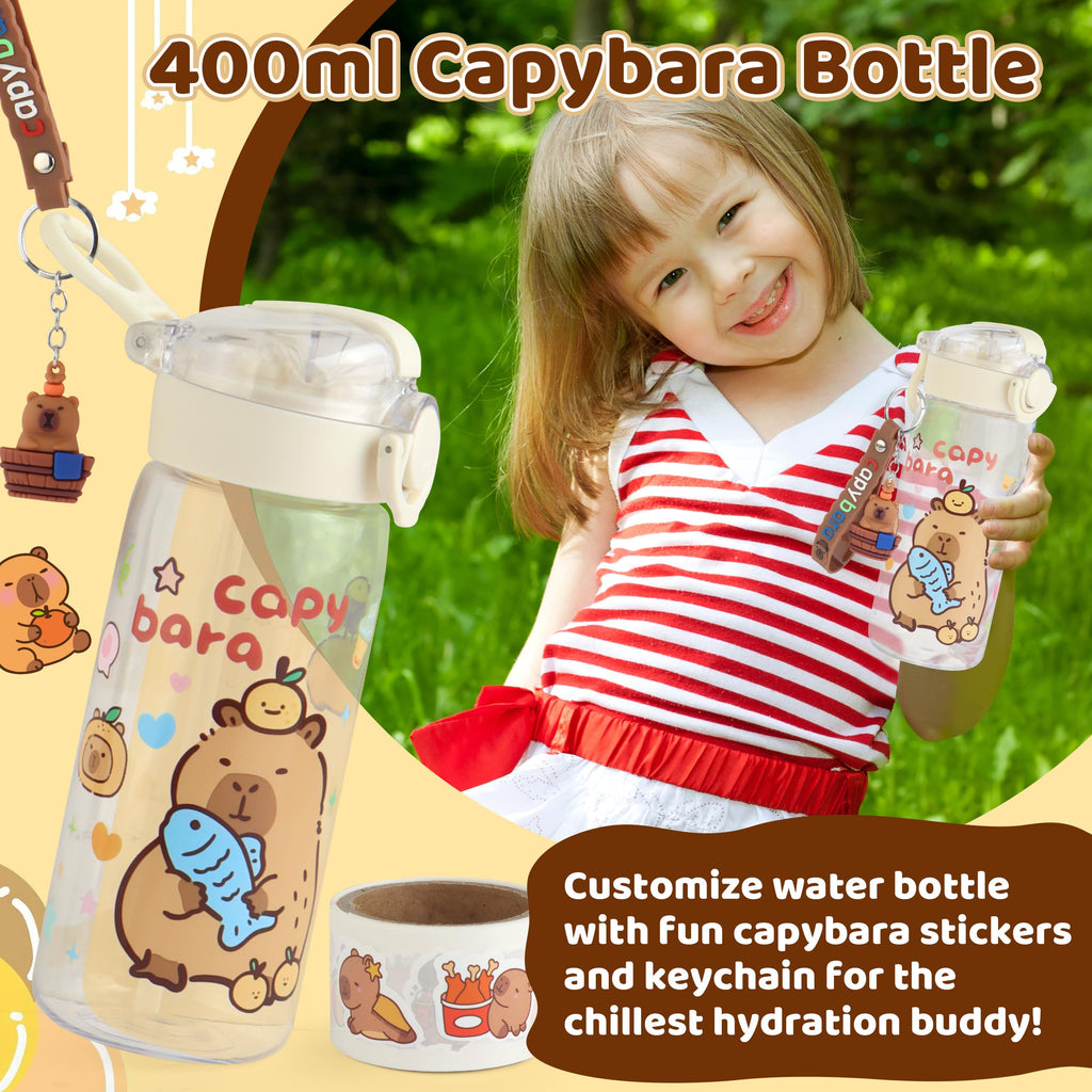 Tekeii Capybara Gifts Box, Cute Capybara Toy for Girls Kids for Back to School, Birthday, of Shoulder Bag, Coin Purch, Water Bottle, Keychain, Plush Notebook, Eye Mask, Bracelet, Pocket Comb