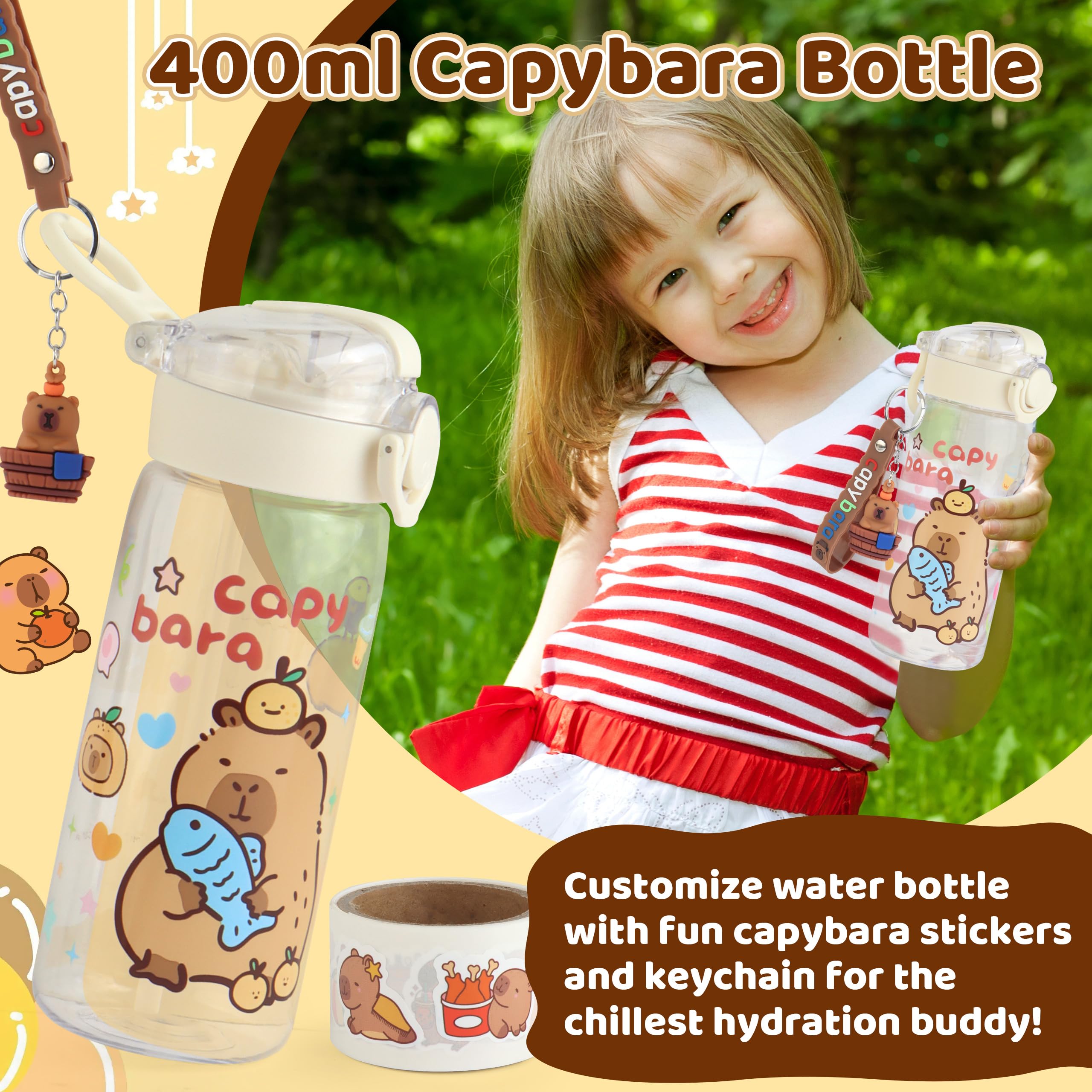 Tekeii Capybara Gifts Box, Cute Capybara Toy for Girls Kids for Back to School, Birthday, of Shoulder Bag, Coin Purch, Water Bottle, Keychain, Plush Notebook, Eye Mask, Bracelet, Pocket Comb