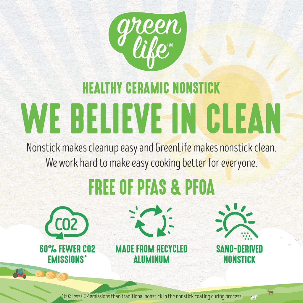 GreenLife Sandstone Healthy Ceramic Nonstick, 15 Piece Kitchen Cookware Pots and Frying Sauce Pans Set, PFAS- Free, Dishwasher Safe, Blue