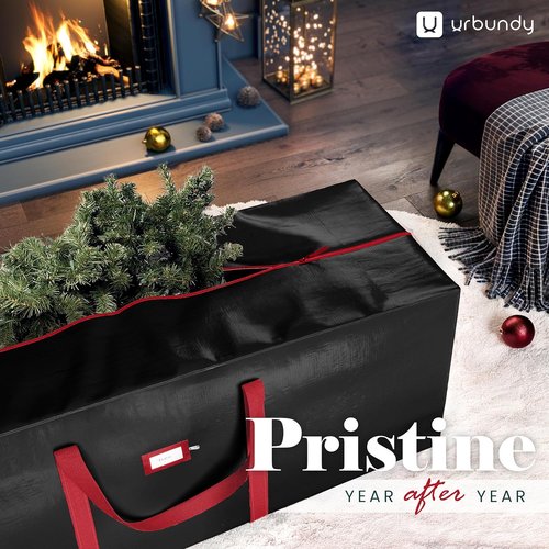 Heavy Duty Christmas Tree Storage Bag - 9 Ft Black Xmas Tree Bag for Year-Round Protection