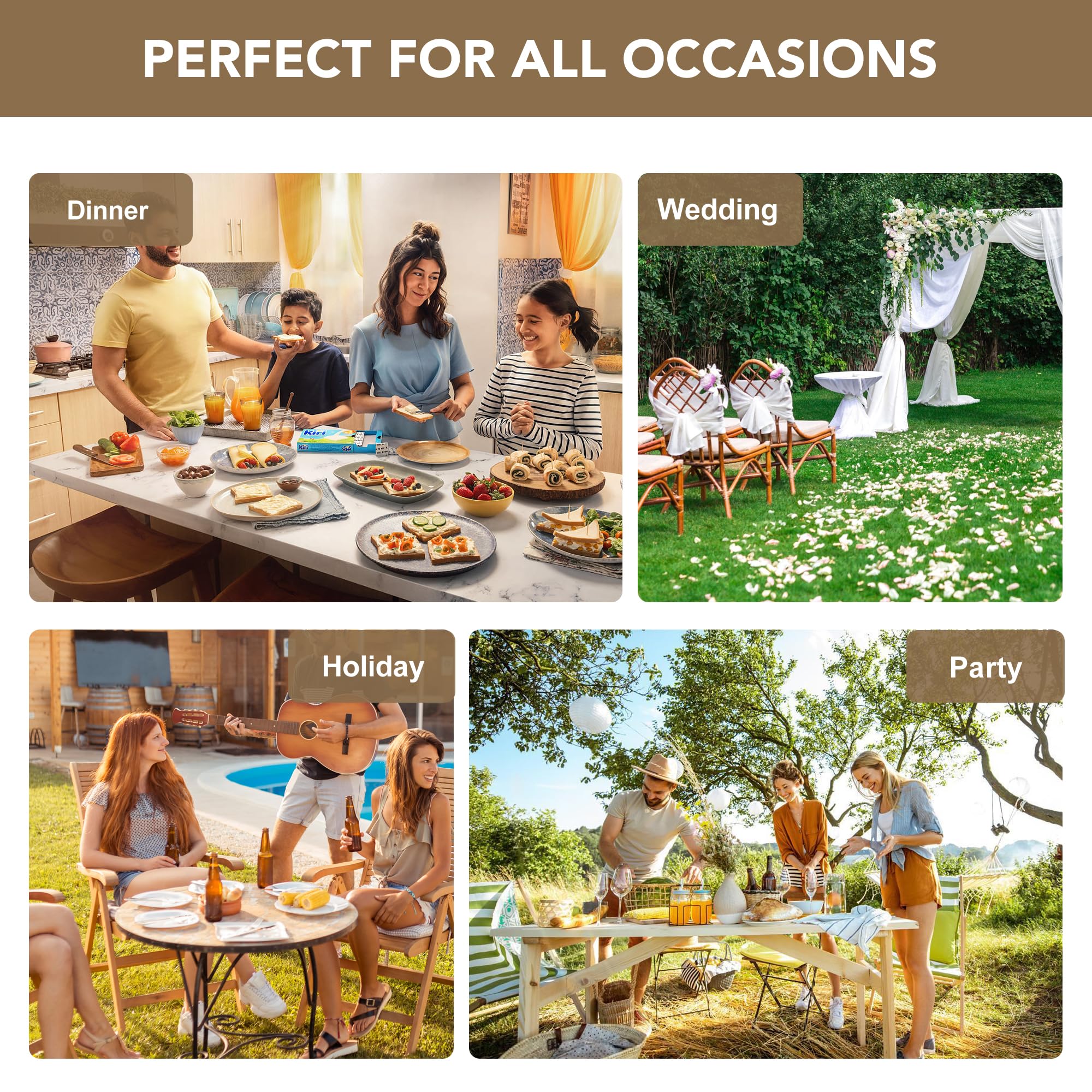 sancua White Square Tablecloths 54x54 Inch, 2 Pack - Fabric Table Cloth for Square or Round Tables, Washable Polyester Table Cover for Dinner, Holiday Party, Decorative Display Tables