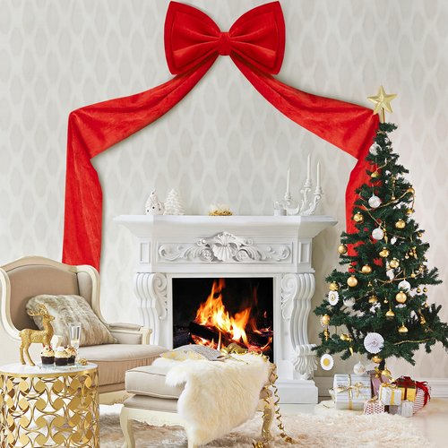 Iceyyyy 59 Inch Huge Red Bow Christmas Tree Topper,Double-Layer Large Red Velvet Decorate Bows,Extra Large Red Christmas Velvet Bow for Home Party Wedding Car Holiday Decor