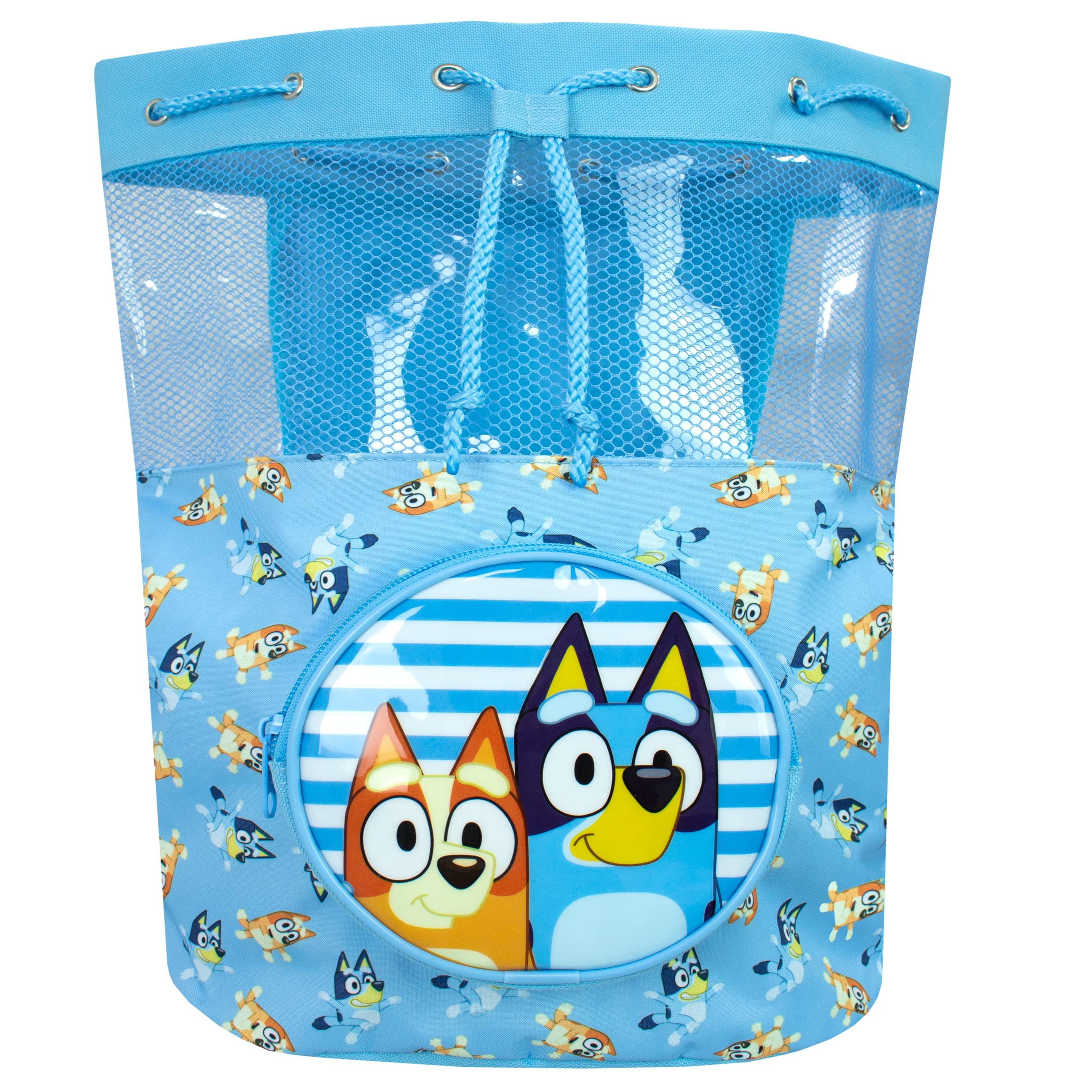 Bluey Swimming Bag Kids Beach Pool Swim Drawstring Backpack For Boys Or Girls Blue