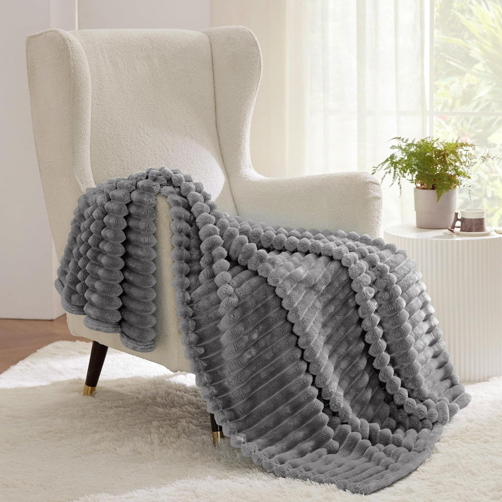 Bedsure GentleSoft Twin Blanket - Cozy Frost Gray Throw for Women | Soft and Stylish 66x90 Inches