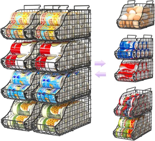 Can Organizer by [Brand Name] - 8-Pack Stackable Storage for Pantry & Fridge | Holds Up to 72 Cans