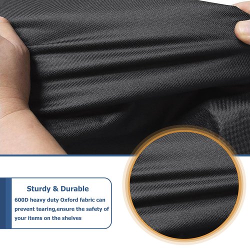 Dalema Storage Shelf Cover,Outdoor Heavy Duty 600D 48''W x 18''D x 82''H Dustproof Waterproof Shelf Covers for Wire Shelving,Storage Rack Cover with Zipper
