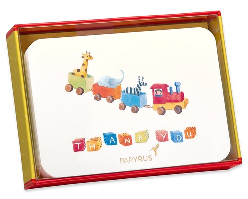 Papyrus Baby Thank You Cards with Envelopes, Toy Train (12-Count)